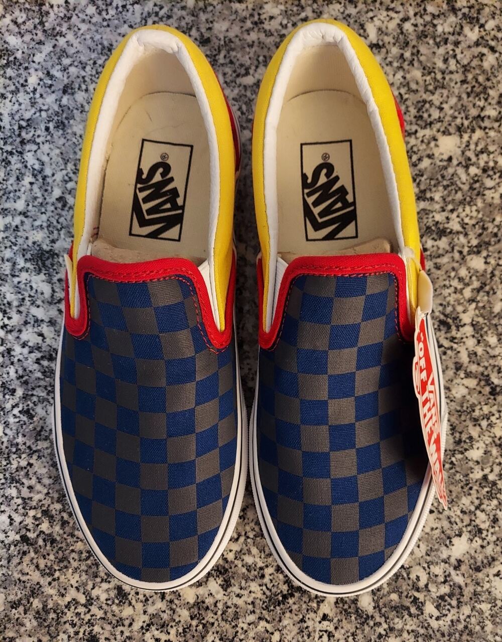 Vans Classic Slip-On OTW Rally Multi Checkerboard NWOB Men 4.5 Women 6 Blue
